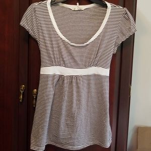 Brown and white strips blouse